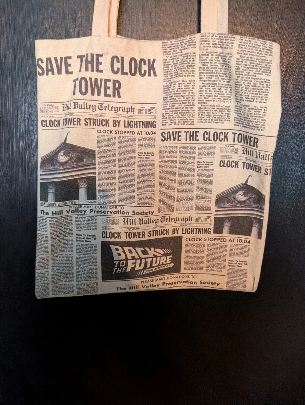 Back to the Future the Musical Save the Clock Tower Tote